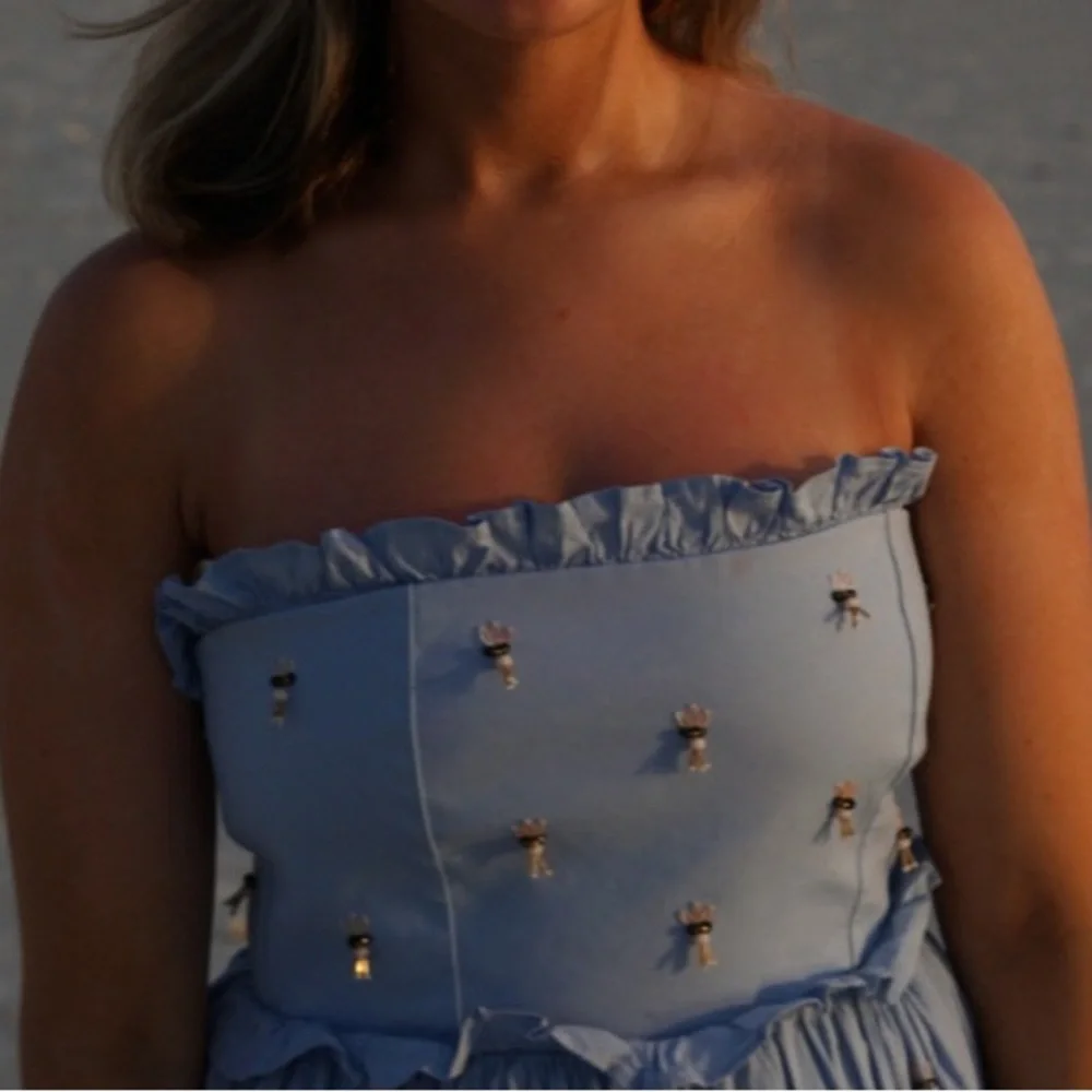 Agua by Agua Bendita Pale Blue Ruffle Dress - Picture 7 of 8
